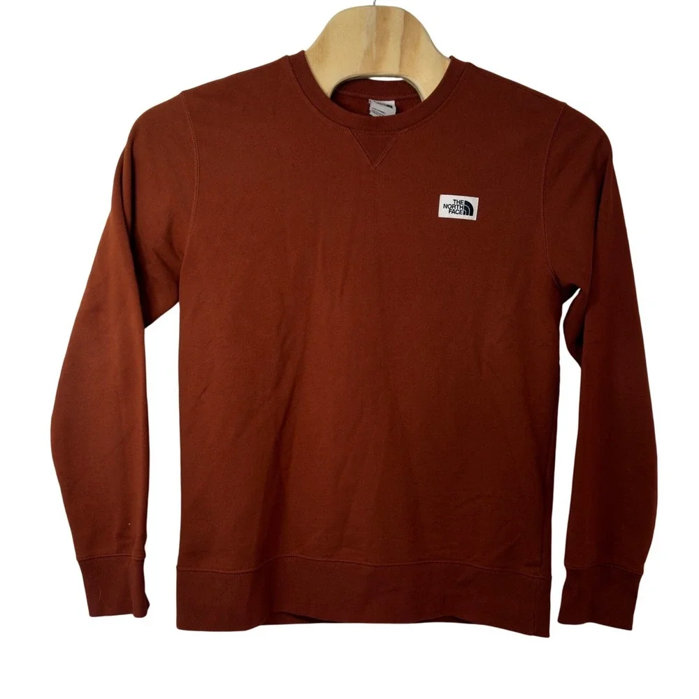 The North Face Men's Heritage Patch Mens Crewneck Sweatshirt Size L Brown Rust